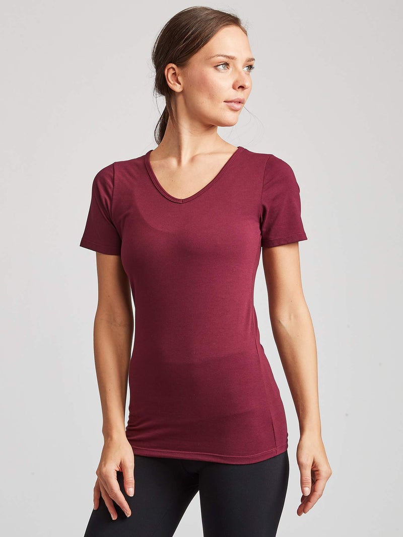 Kalon Women's 4-Pack V-Neck T-Shirt Base Layer (Medium, Winter) - Image 2
